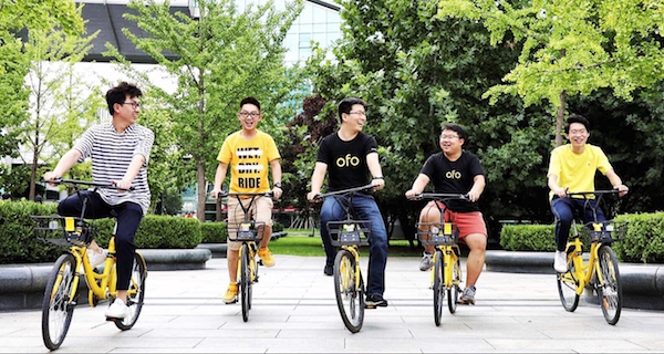 중국 공유자전거업체 오포(ofo)를 이용하고 있는 회원들의 모습. 사진=오포 홈페이지