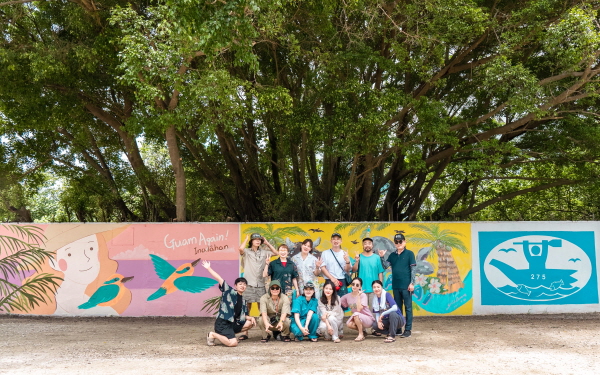 괌 컬러 웨이브, '이나라한' 벽화 거리를 수놓고 있는 한국 작가들. 사진=괌정부관광청 제공