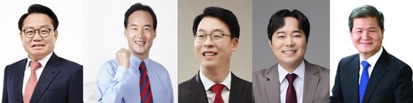 왼쪽부터 안병길, 정오규, 곽규택, 김인규, 최형욱.